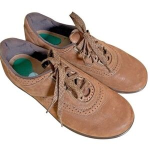 SAS Walk Easy Shoes Women‎ 8M Pre-Owned Walking Shoes Brown Leather Made in USA